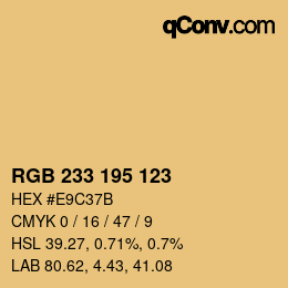 Code couleur: RGB 233 195 123 | qconv.com