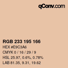 カラーコード: RGB 233 195 166 | qconv.com