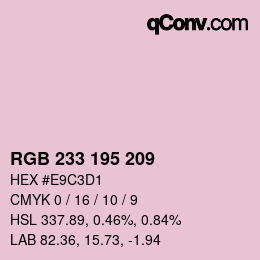 Color code: RGB 233 195 209 | qconv.com