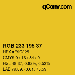 Color code: RGB 233 195 37 | qconv.com