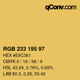 カラーコード: RGB 233 195 97 | qconv.com