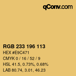 Color code: RGB 233 196 113 | qconv.com