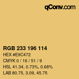 カラーコード: RGB 233 196 114 | qconv.com