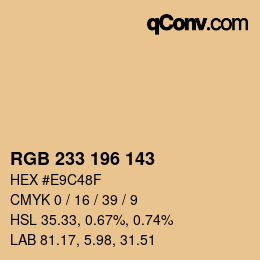 Color code: RGB 233 196 143 | qconv.com