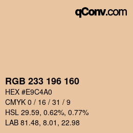 カラーコード: RGB 233 196 160 | qconv.com