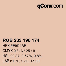 Color code: RGB 233 196 174 | qconv.com