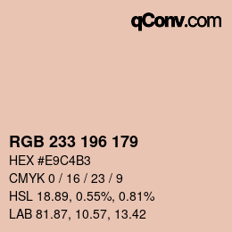 Color code: RGB 233 196 179 | qconv.com