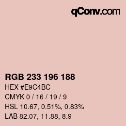 Color code: RGB 233 196 188 | qconv.com