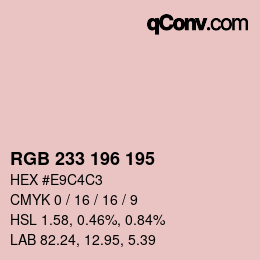 Color code: RGB 233 196 195 | qconv.com
