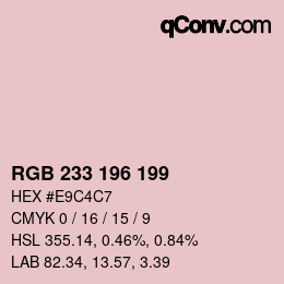 Color code: RGB 233 196 199 | qconv.com