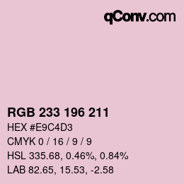 カラーコード: RGB 233 196 211 | qconv.com