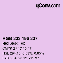 Color code: RGB 233 196 237 | qconv.com