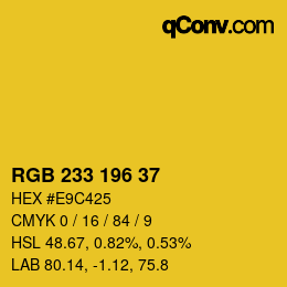 Color code: RGB 233 196 37 | qconv.com
