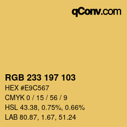 Color code: RGB 233 197 103 | qconv.com