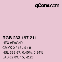 Color code: RGB 233 197 211 | qconv.com