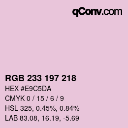 Color code: RGB 233 197 218 | qconv.com