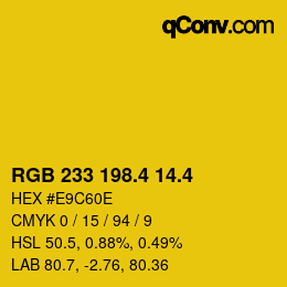 カラーコード: RGB 233 198.4 14.4 | qconv.com