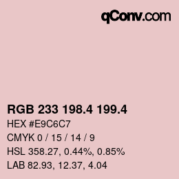 カラーコード: RGB 233 198.4 199.4 | qconv.com