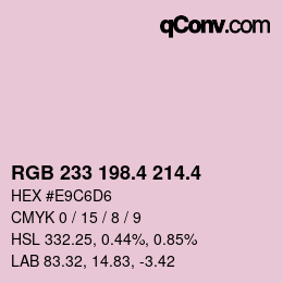 カラーコード: RGB 233 198.4 214.4 | qconv.com