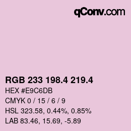 カラーコード: RGB 233 198.4 219.4 | qconv.com