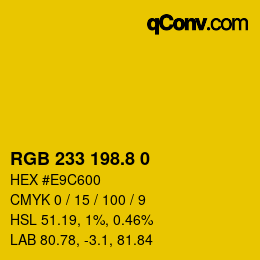 カラーコード: RGB 233 198.8 0 | qconv.com