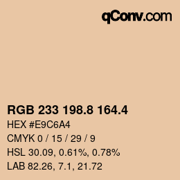 カラーコード: RGB 233 198.8 164.4 | qconv.com