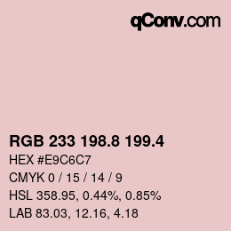 カラーコード: RGB 233 198.8 199.4 | qconv.com