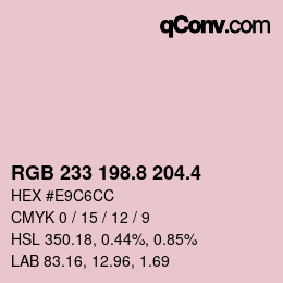 カラーコード: RGB 233 198.8 204.4 | qconv.com