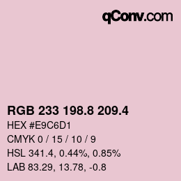 カラーコード: RGB 233 198.8 209.4 | qconv.com