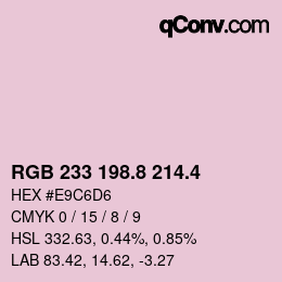 カラーコード: RGB 233 198.8 214.4 | qconv.com