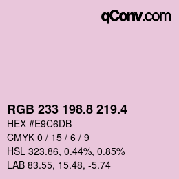 カラーコード: RGB 233 198.8 219.4 | qconv.com