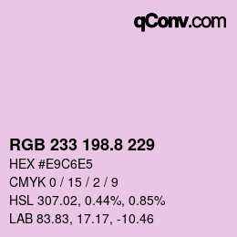 カラーコード: RGB 233 198.8 229 | qconv.com
