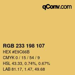 Color code: RGB 233 198 107 | qconv.com