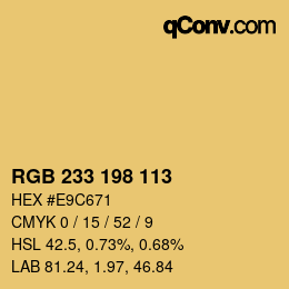 Color code: RGB 233 198 113 | qconv.com