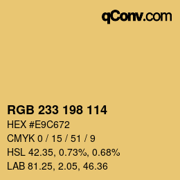 Color code: RGB 233 198 114 | qconv.com