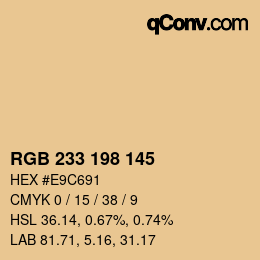 Color code: RGB 233 198 145 | qconv.com