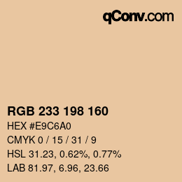 Color code: RGB 233 198 160 | qconv.com