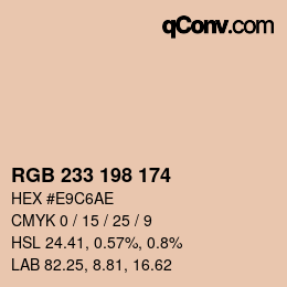 Color code: RGB 233 198 174 | qconv.com