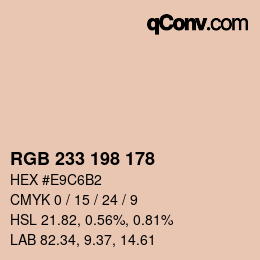 Color code: RGB 233 198 178 | qconv.com
