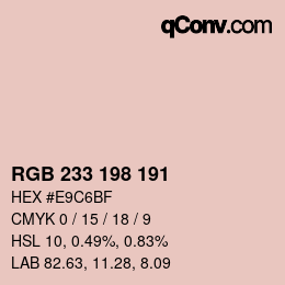 Color code: RGB 233 198 191 | qconv.com