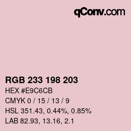 Color code: RGB 233 198 203 | qconv.com