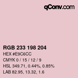 Color code: RGB 233 198 204 | qconv.com