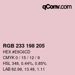 Color code: RGB 233 198 205 | qconv.com