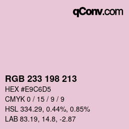 Color code: RGB 233 198 213 | qconv.com