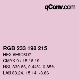 Color code: RGB 233 198 215 | qconv.com