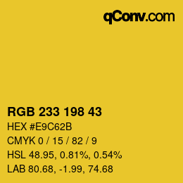 Color code: RGB 233 198 43 | qconv.com