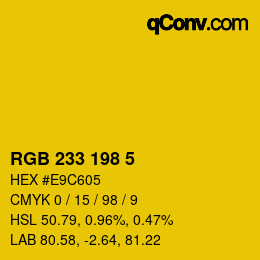 Color code: RGB 233 198 5 | qconv.com