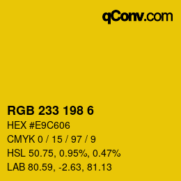 Color code: RGB 233 198 6 | qconv.com