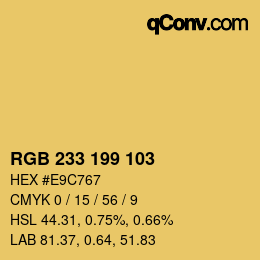 カラーコード: RGB 233 199 103 | qconv.com