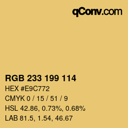 Código de color: RGB 233 199 114 | qconv.com
